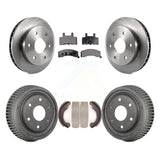Front Rear Brake Rotor Ceramic Pad Drum Kit For GMC Yukon With 10