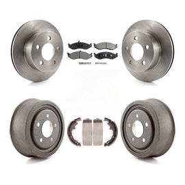 Front Rear Disc Brake Rotors Ceramic Pads And Drum Kit For Jeep Wrangler TJ