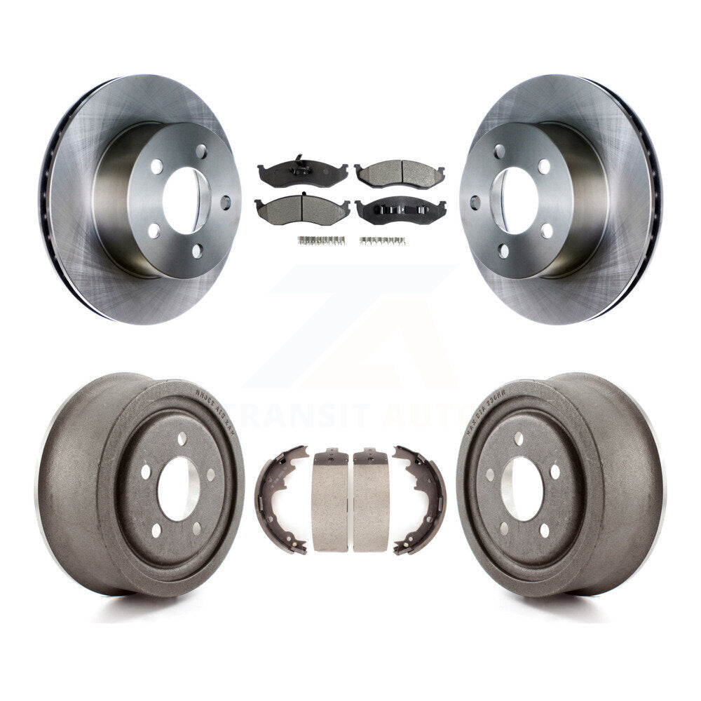 Front Rear Disc Brake Rotors Ceramic Pads And Drum Kit For Jeep TJ