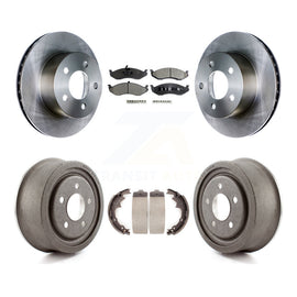 Front Rear Disc Brake Rotors Ceramic Pads And Drum Kit For Jeep TJ