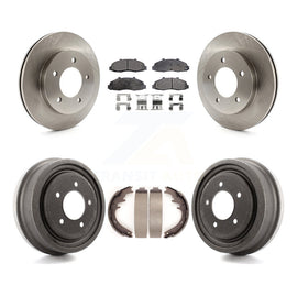 Front Rear Disc Brake Rotors Ceramic Pads And Drum Kit For Ford F-150 4WD