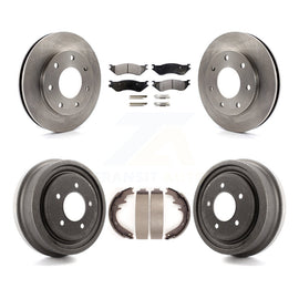 Front Rear Brake Rotor Ceramic Pad Drum Kit For Ford F-150 4WD With 7 Lug Wheels