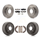 Front Rear Brake Rotor Ceramic Pad Drum Kit For Ford F-150 4WD With 7 Lug Wheels