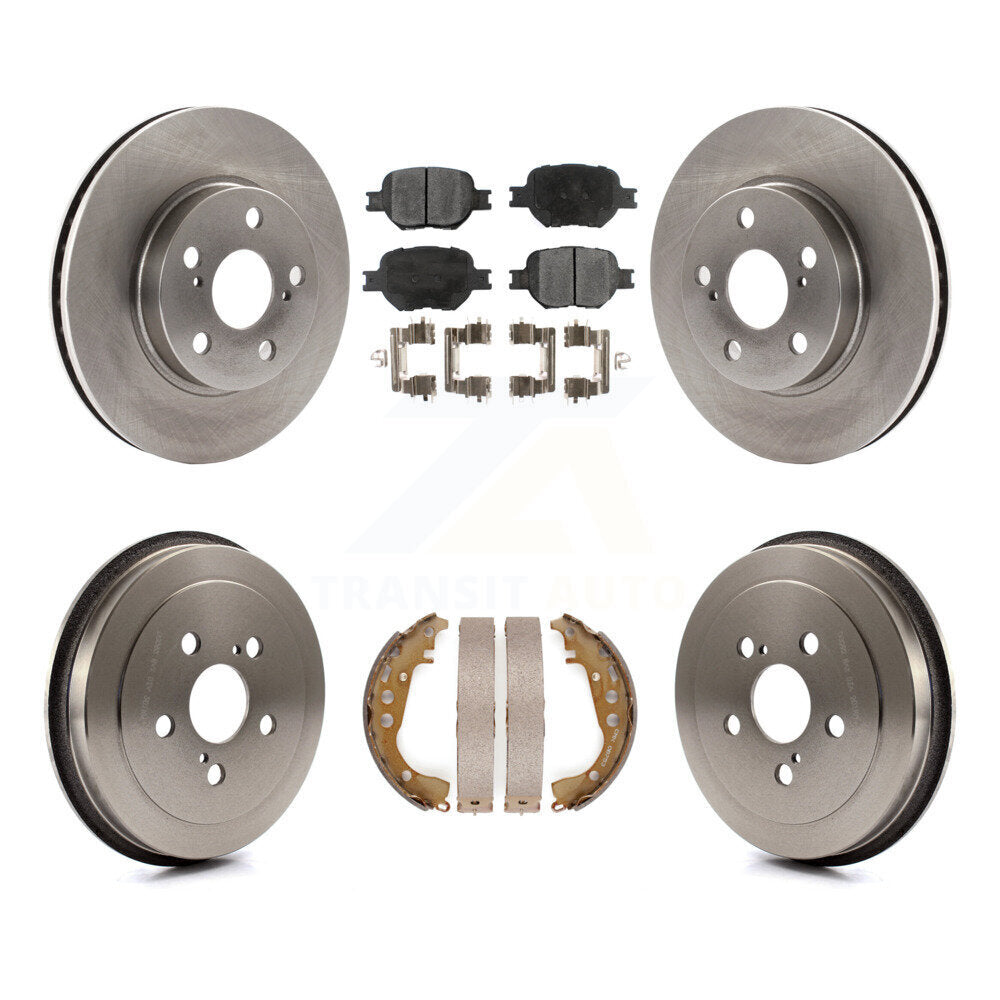 Front Rear Disc Brake Rotors Ceramic Pads And Drum Kit For 2001 Toyota Celica GT