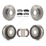 Front Rear Disc Brake Rotors Ceramic Pads And Drum Kit For Pontiac Aztek