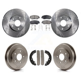 Front Rear Disc Brake Rotors Ceramic Pads And Drum Kit For Honda Accord Fit