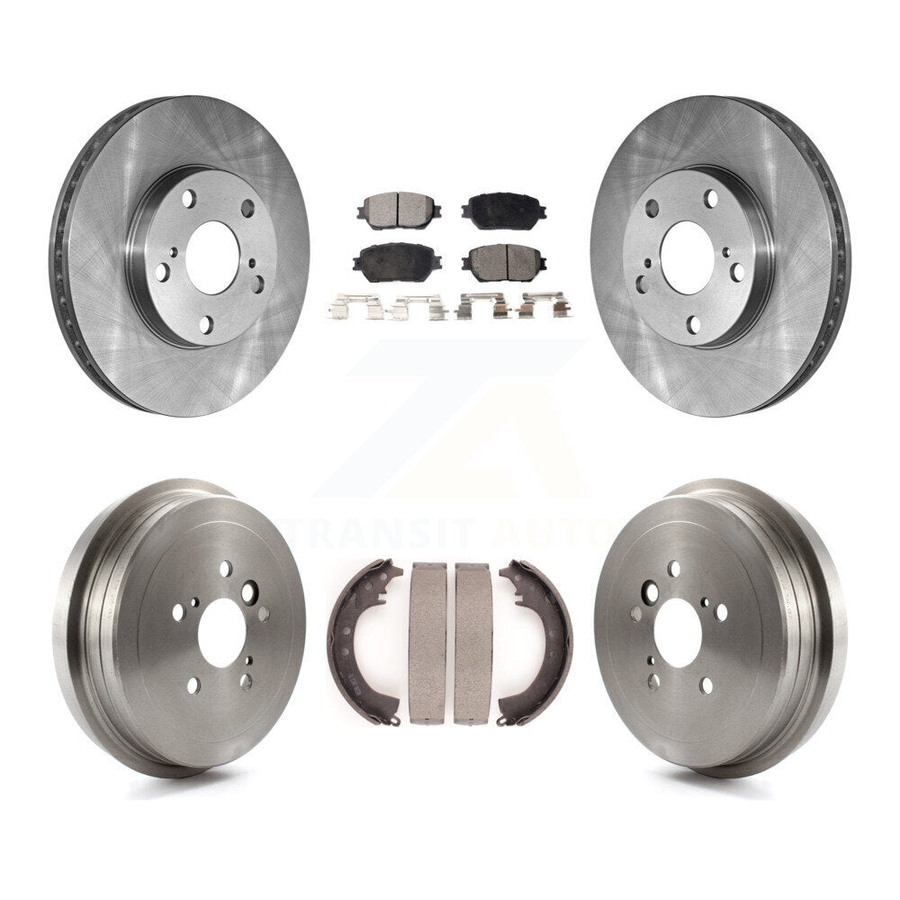 [Front+Rear] 2005-2006 Toyota Camry Base/LE Premium OE Brake Rotor Drum Kit & Ceramic Pads For Max Braking