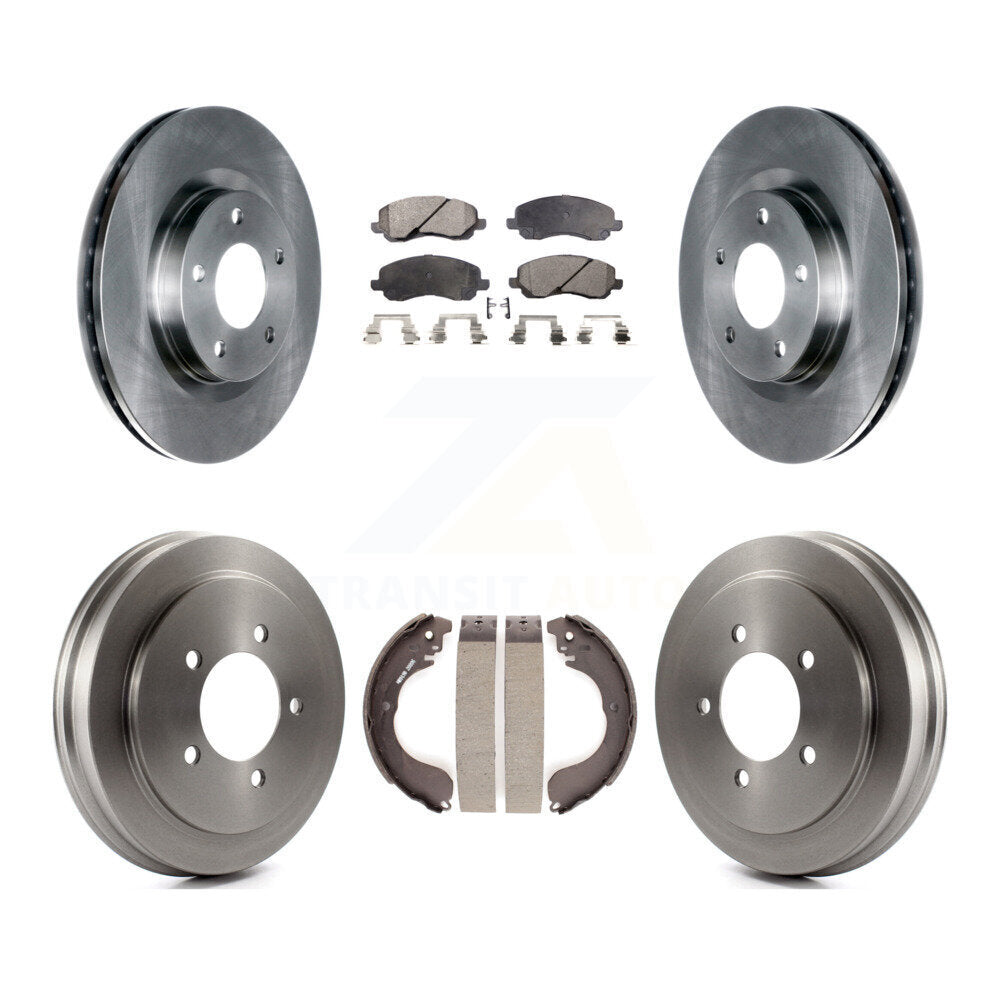 Front Rear Disc Brake Rotors Ceramic Pad Drum Kit For Jeep Patriot Compass Dodge