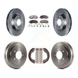 Front Rear Disc Brake Rotors Ceramic Pad Drum Kit For Jeep Patriot Compass Dodge