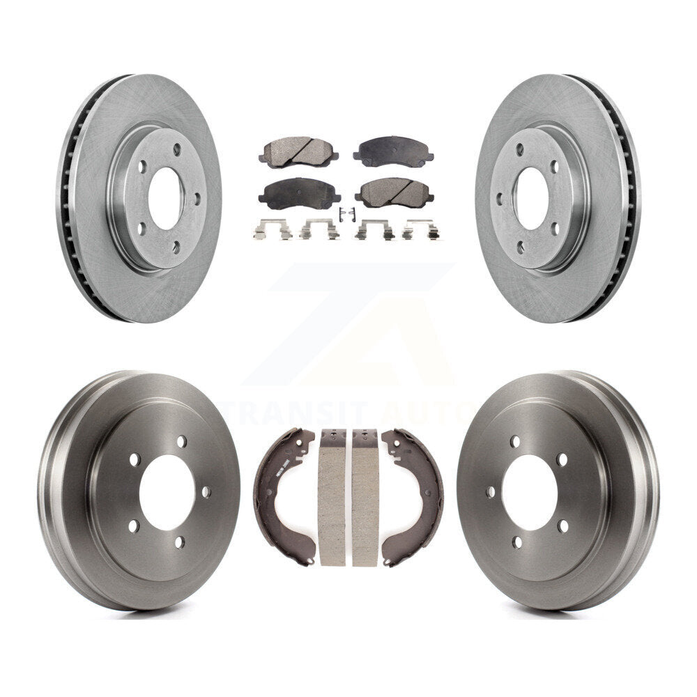 Front Rear Disc Brake Rotors Ceramic Pads And Drum Kit For Dodge Caliber