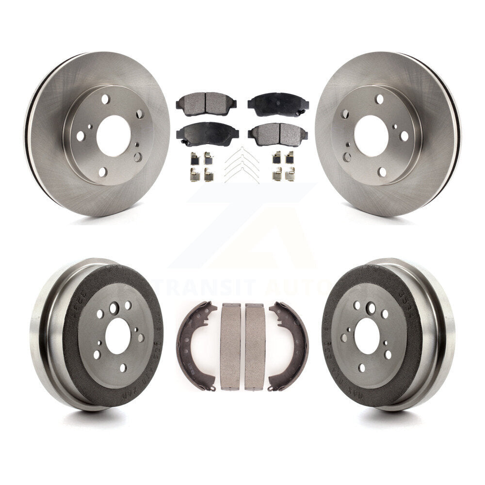 Front Rear Disc Brake Rotors Ceramic Pads And Drum Kit For Toyota Camry 2.2L