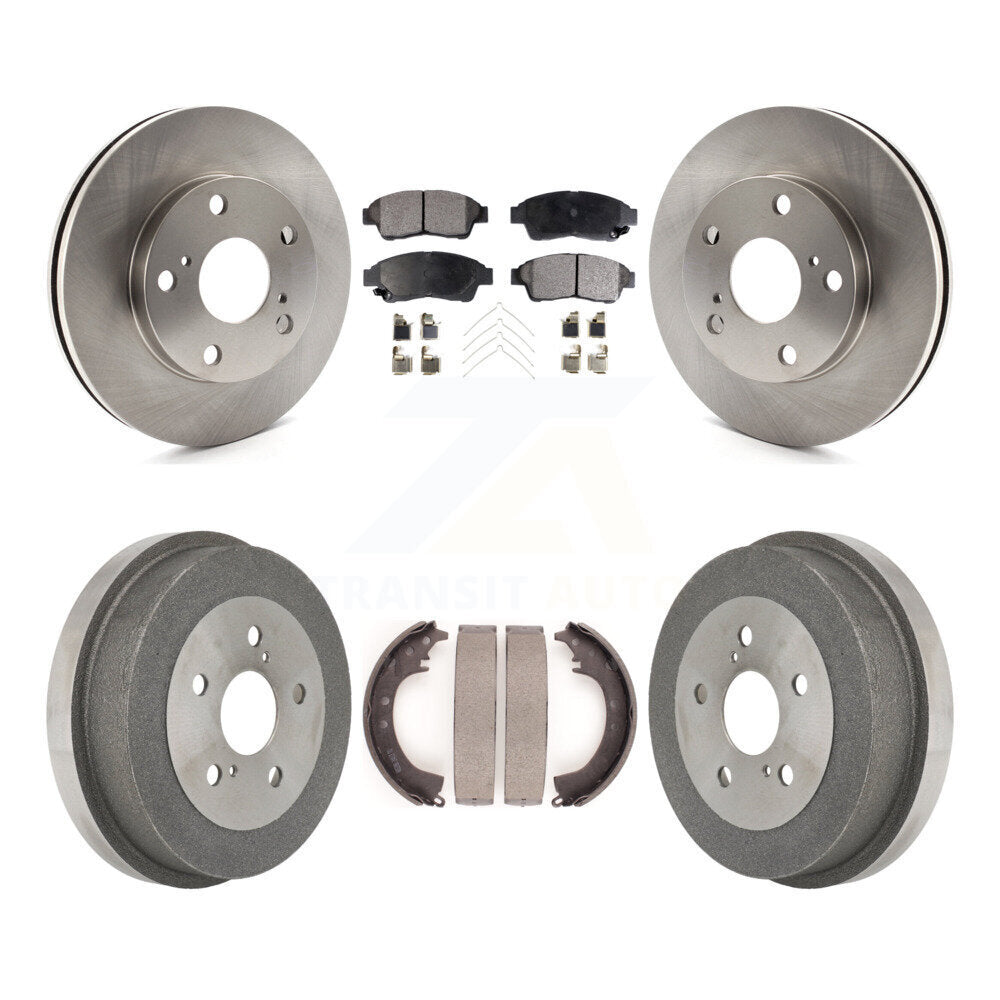 Front Rear Disc Brake Rotors Ceramic Pads And Drum Kit For Toyota Camry 2.2L