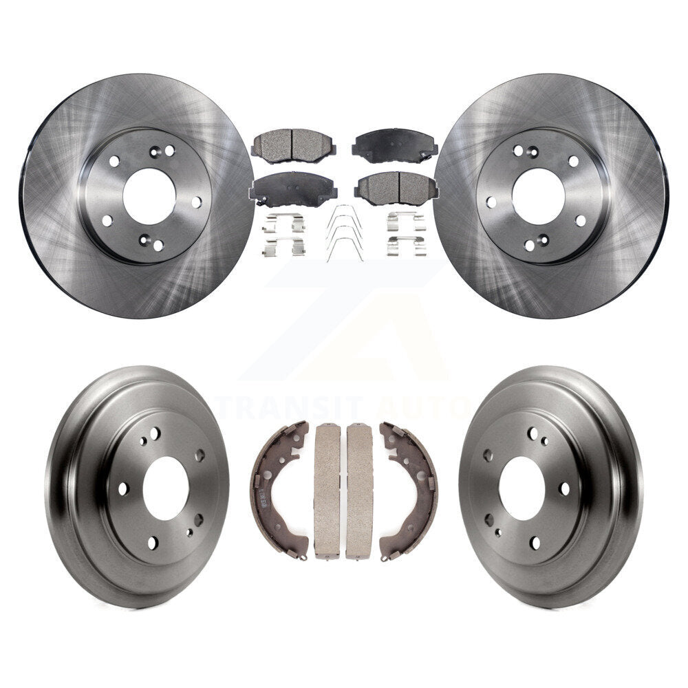 Front Rear Disc Brake Rotors Ceramic Pads And Drum Kit For Honda Civic