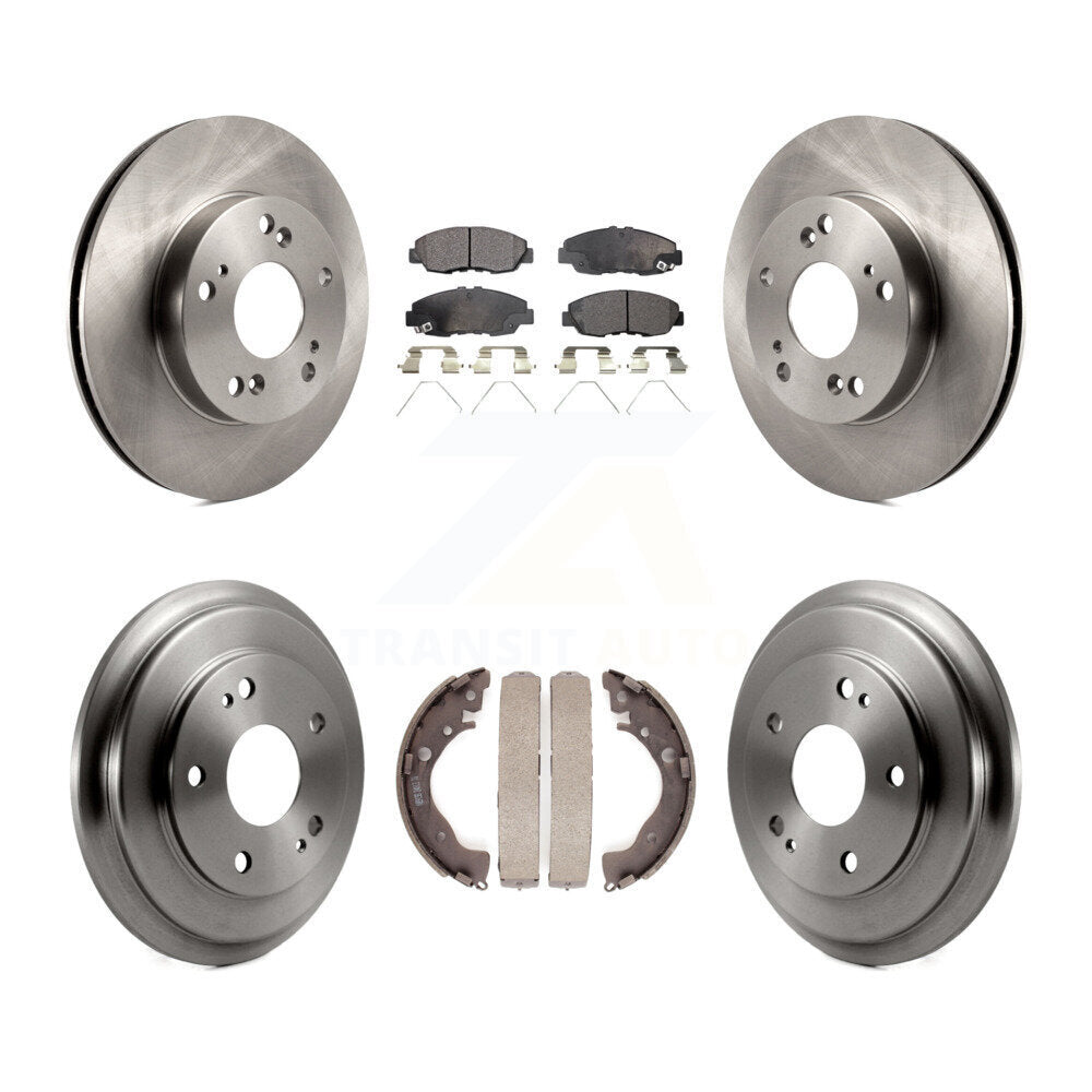 Front Rear Disc Brake Rotors Ceramic Pads And Drum Kit For Honda Civic