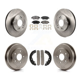 Front Rear Disc Brake Rotors Ceramic Pads And Drum Kit For Honda Civic