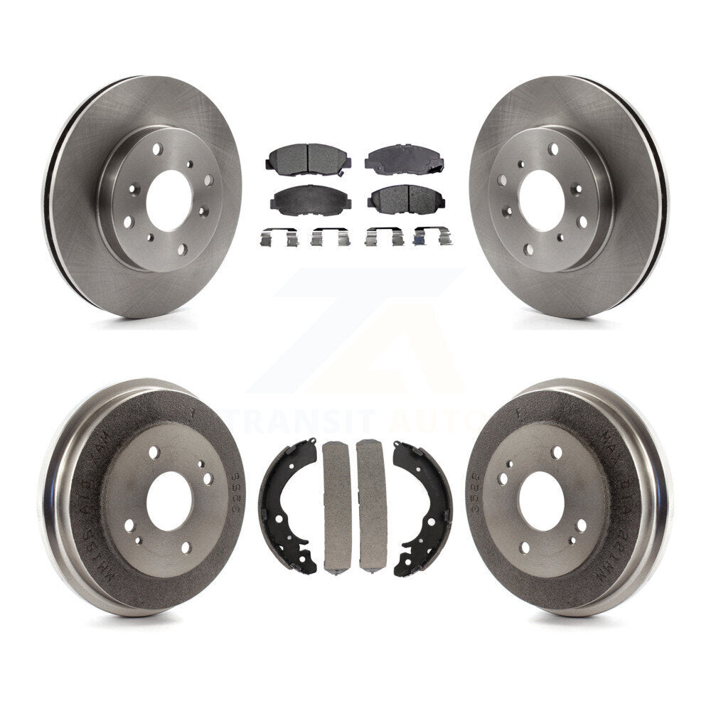Front Rear Brake Rotor Ceramic Pad And Drum Kit For Honda Accord Sedan with 2.3L