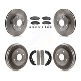 Front Rear Brake Rotor Ceramic Pad And Drum Kit For Honda Accord Sedan with 2.3L