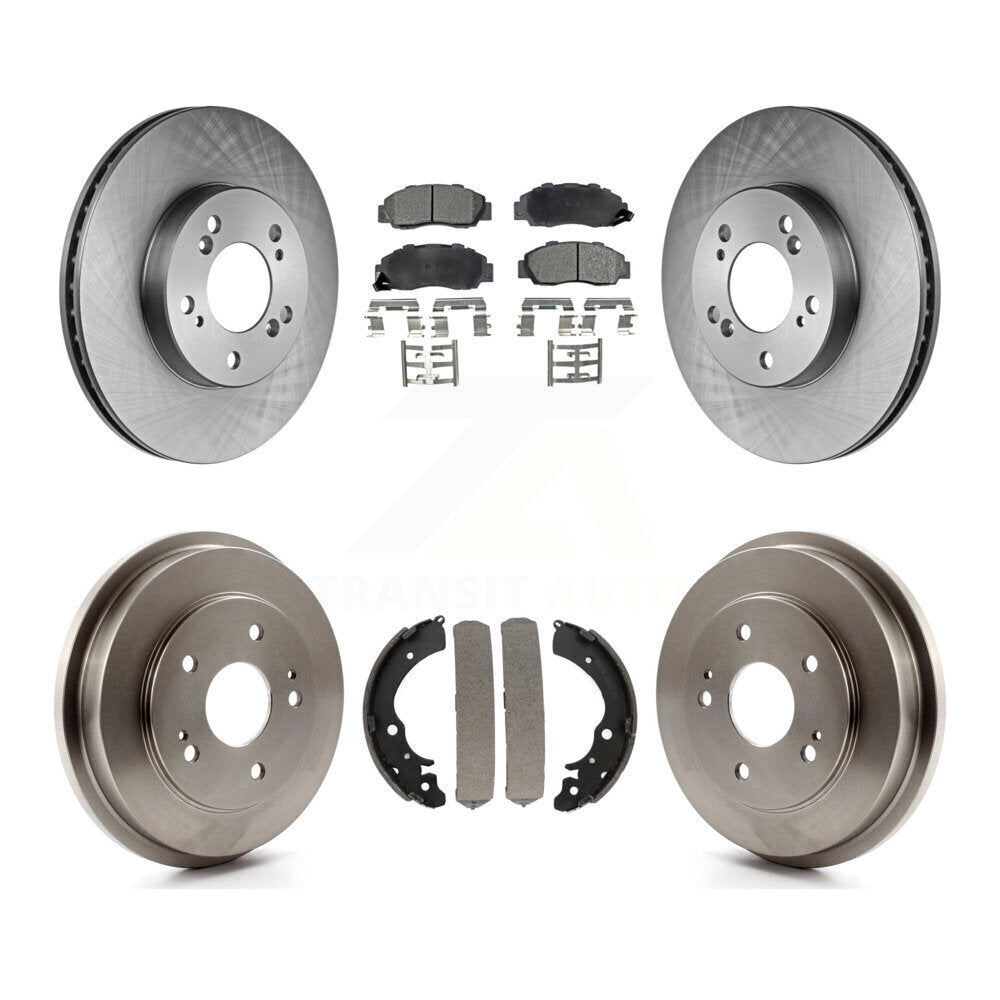 [Front+Rear] 1997-2001 Honda CR-V Premium OE Brake Rotor Drum Kit & Ceramic Pads For Max Braking