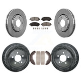 Front Rear Brake Rotors Ceramic Pad & Drum Kit For Dodge Chrysler Town Country
