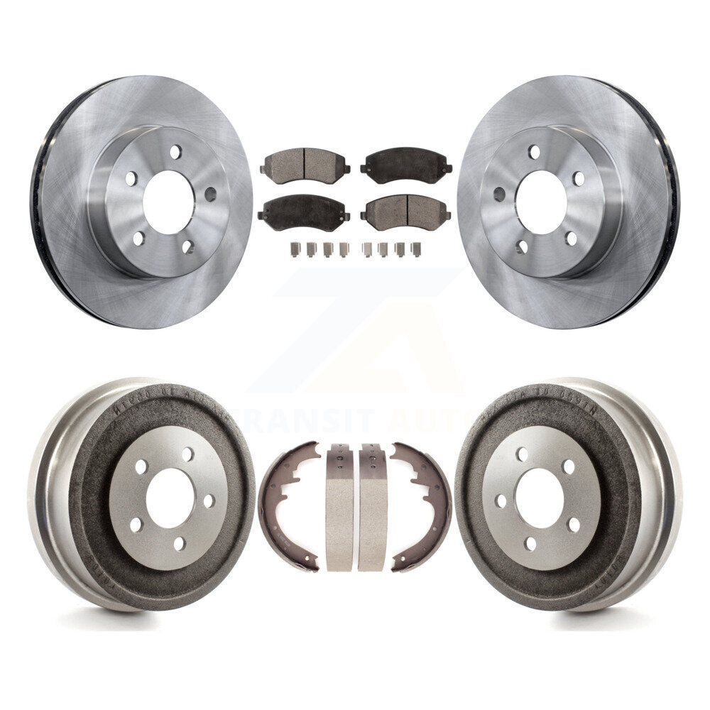 [Front+Rear] 2002 Jeep Liberty Premium OE Brake Rotor Drum Kit & Ceramic Pads For Max Braking