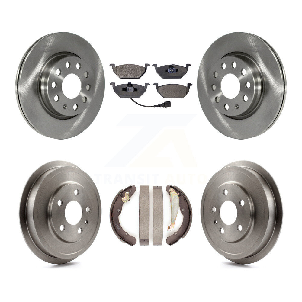 Front Rear Disc Brake Rotors Ceramic Pads And Drum Kit For Volkswagen Jetta