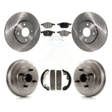 Front Rear Disc Brake Rotors Ceramic Pads And Drum Kit For Ford Focus
