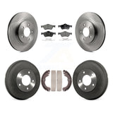 Front Rear Disc Brake Rotor Ceramic Pad Drum Kit For Ford Escape Mercury Mariner