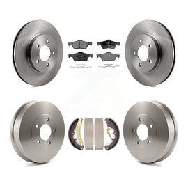 Front Rear Disc Brake Rotor Ceramic Pad Drum Kit For Ford Escape Mercury Mariner
