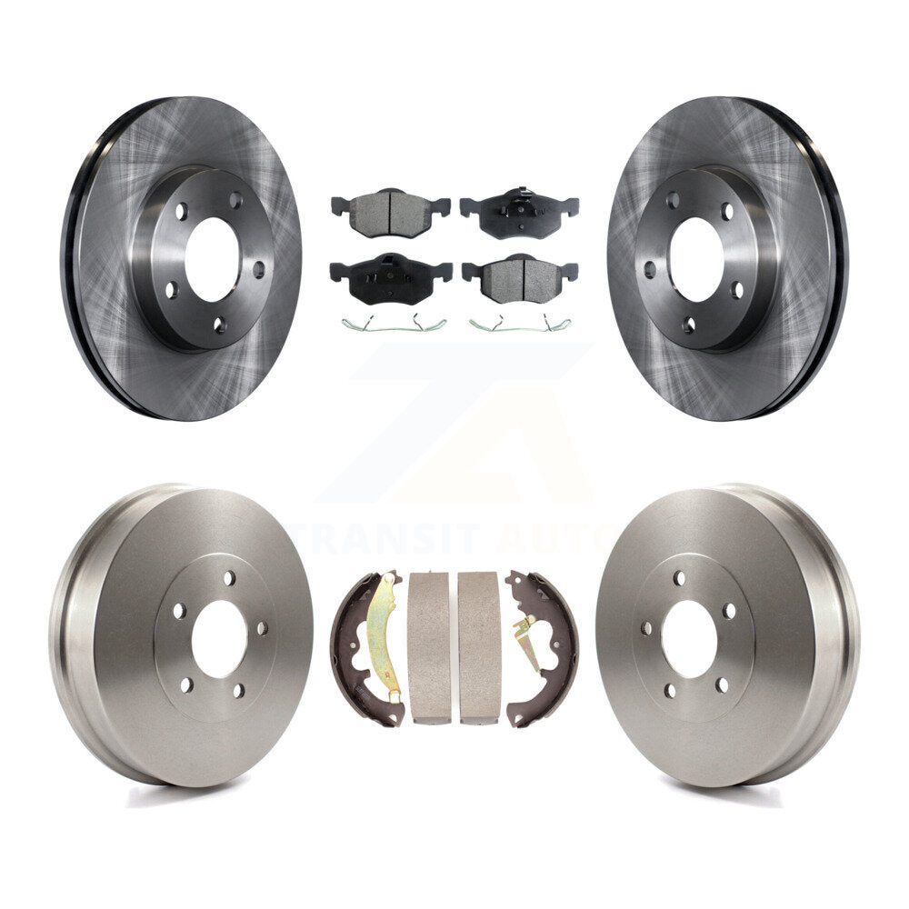 Front Rear Disc Brake Rotor Ceramic Pad Drum Kit For Ford Escape Mercury Mariner