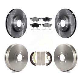 Front Rear Disc Brake Rotor Ceramic Pad Drum Kit For Ford Escape Mercury Mariner