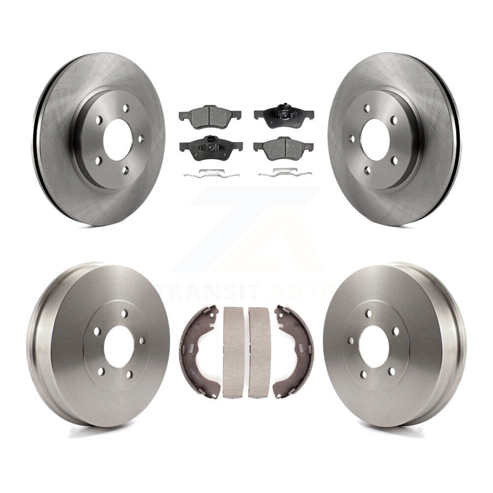 [Front+Rear] 2008 Mazda Tribute Premium OE Brake Rotor Drum Kit & Ceramic Pads For Max Braking