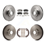 Front Rear Disc Brake Rotors Ceramic Pads And Drum Kit For Subaru Impreza WRX