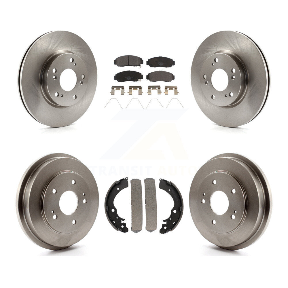 Front Rear Disc Brake Rotors Ceramic Pads And Drum Kit For Honda Civic