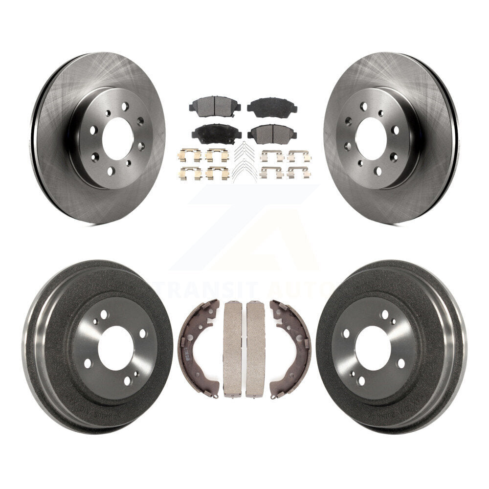 Front Rear Disc Brake Rotors Ceramic Pads And Drum Kit For Honda Fit