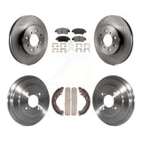 [Front+Rear] 2013 Honda Fit DX Premium OE Brake Rotor Drum Kit & Ceramic Pads For Max Braking