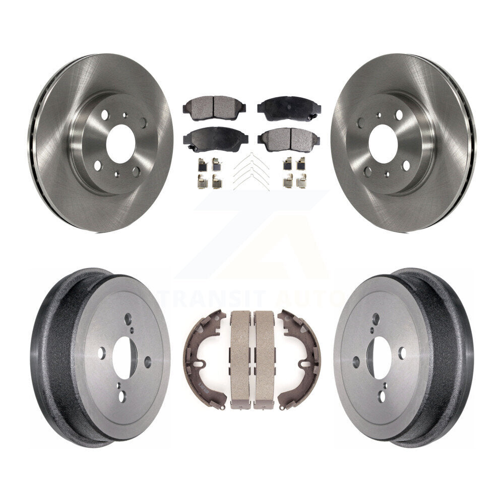 Front Rear Disc Brake Rotors Ceramic Pad & Drum Kit For Toyota Corolla Geo Prizm