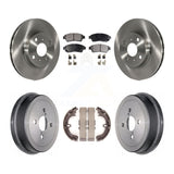 Front Rear Disc Brake Rotors Ceramic Pad & Drum Kit For Toyota Corolla Geo Prizm