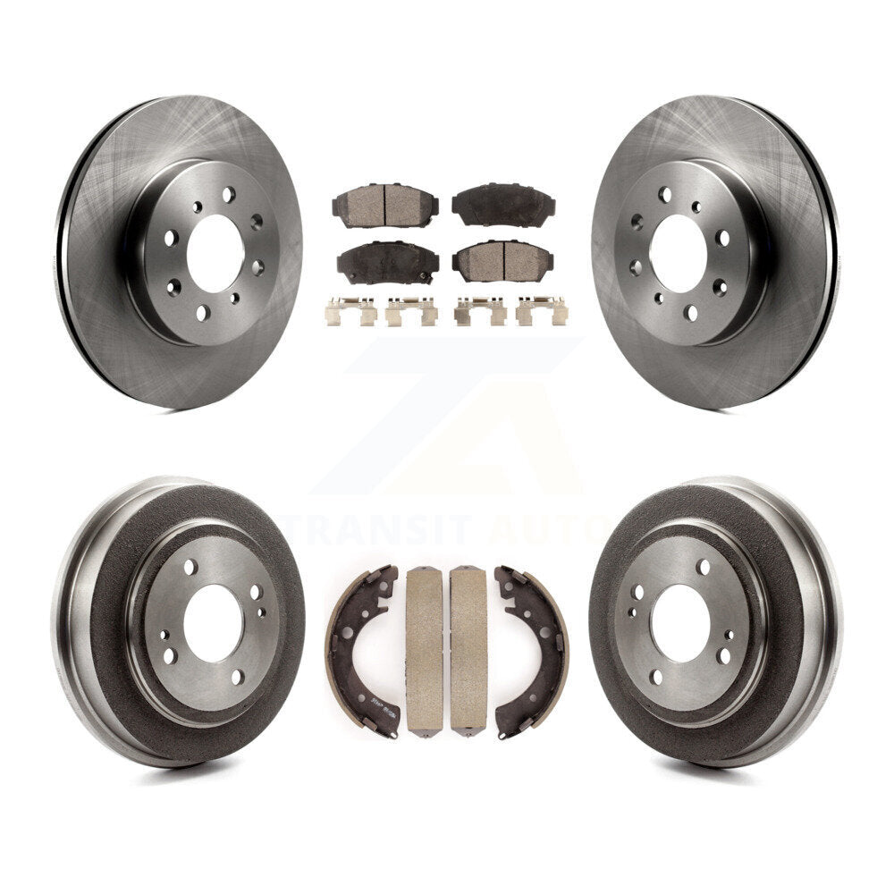 Front Rear Disc Brake Rotors Ceramic Pads And Drum Kit For Honda Civic