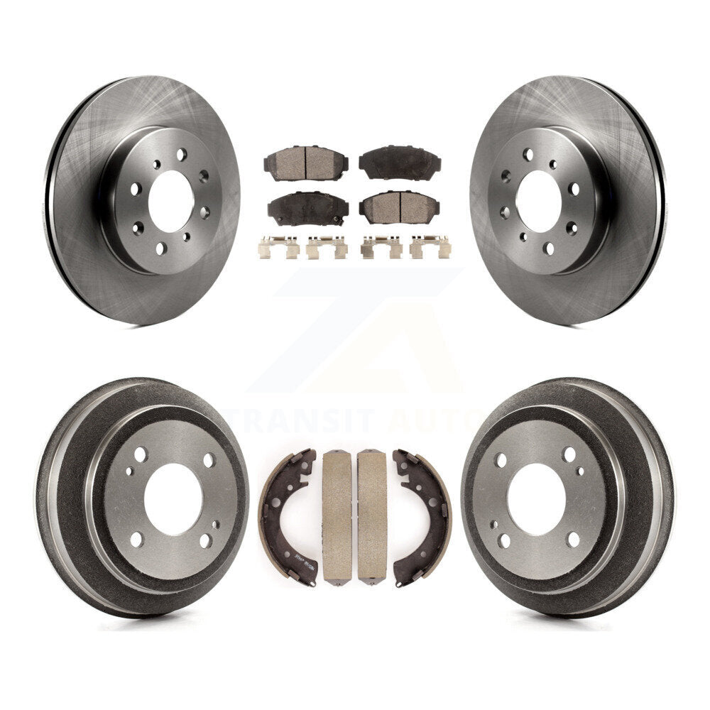 Front Rear Disc Brake Rotors Ceramic Pads And Drum Kit For Honda Civic