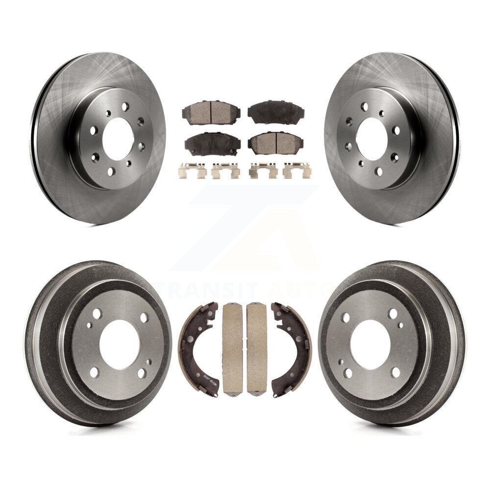 Front Rear Disc Brake Rotors Ceramic Pads And Drum Kit For Honda Civic