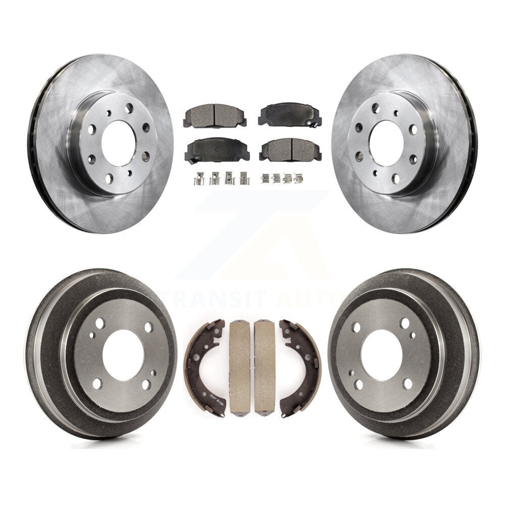 Front Rear Disc Brake Rotors Ceramic Pads And Drum Kit For Honda Civic