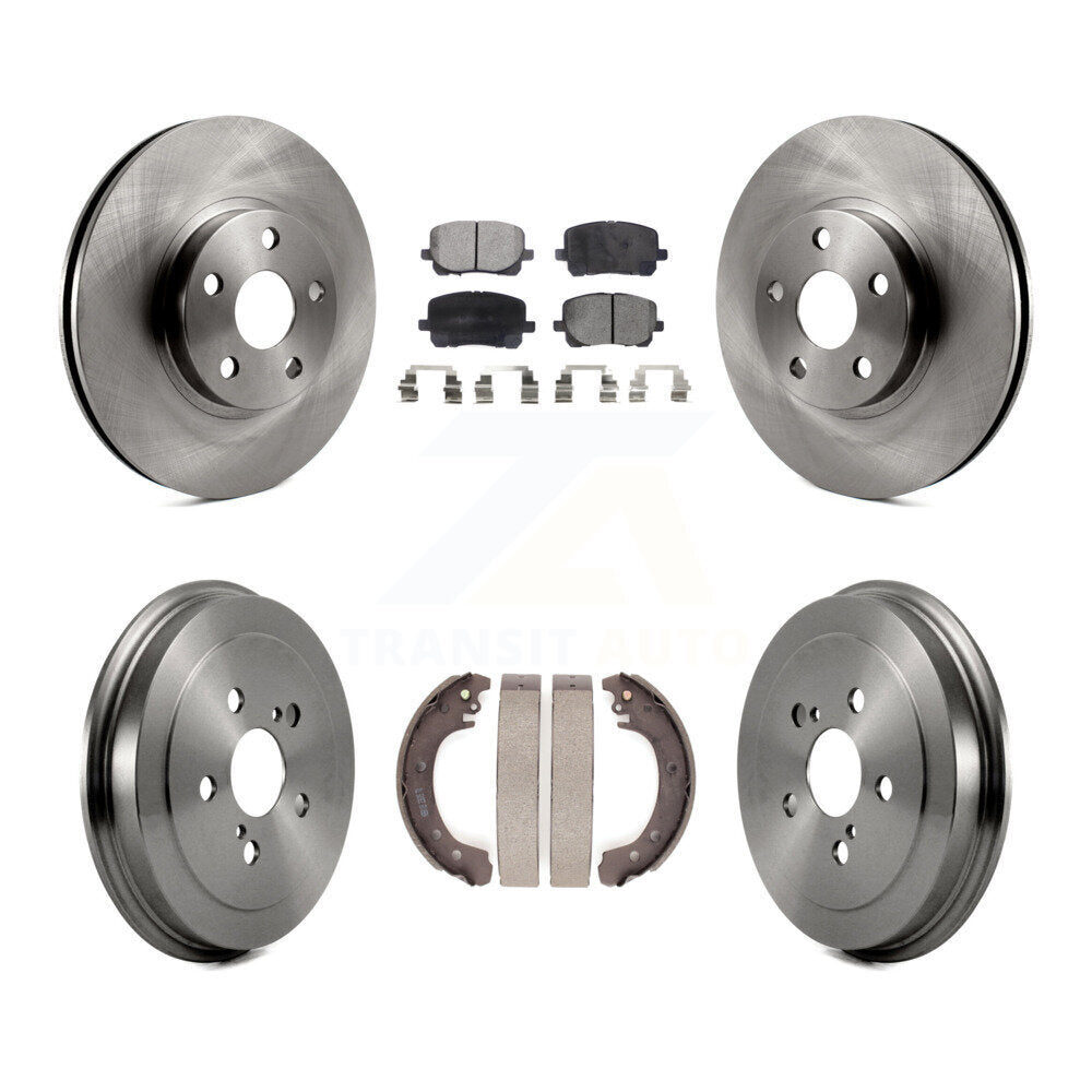 Front Rear Disc Brake Rotors Ceramic Pads And Drum Kit For Toyota Corolla