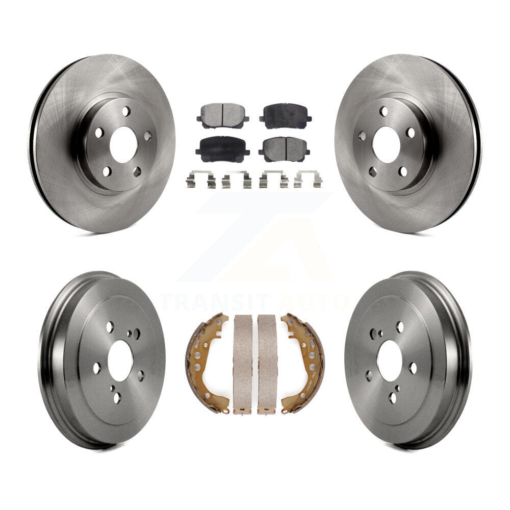 Front Rear Disc Brake Rotors Ceramic Pads And Drum Kit For Toyota Corolla