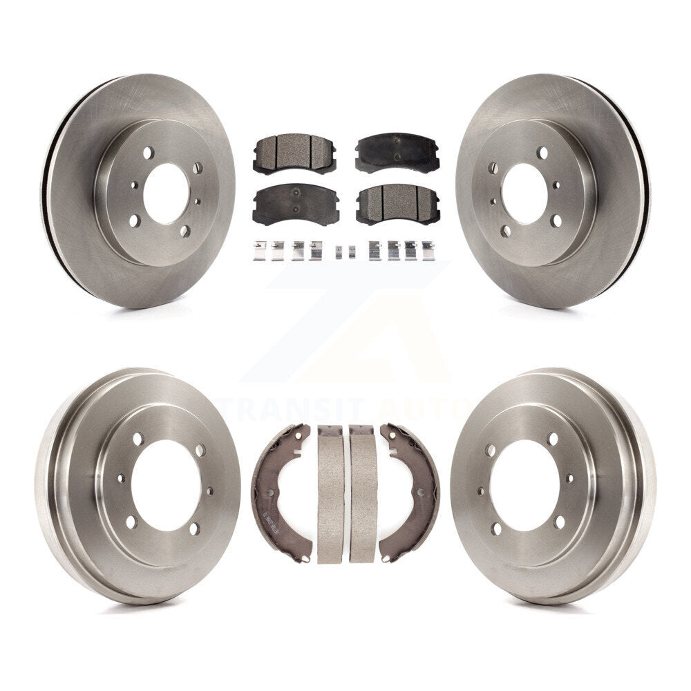 Front Rear Disc Brake Rotors Ceramic Pads And Drum Kit For Mitsubishi Lancer ES