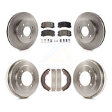 Front Rear Disc Brake Rotors Ceramic Pads And Drum Kit For Mitsubishi Lancer ES