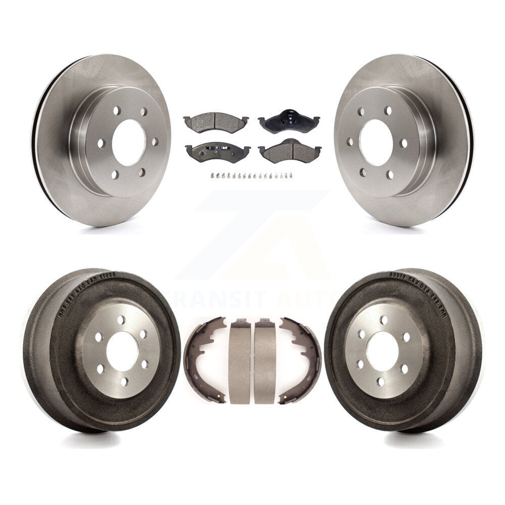 [Front+Rear] 2000-2002 Dodge Dakota Durango Premium OE Brake Rotor Drum Kit & Ceramic Pads For Max Braking