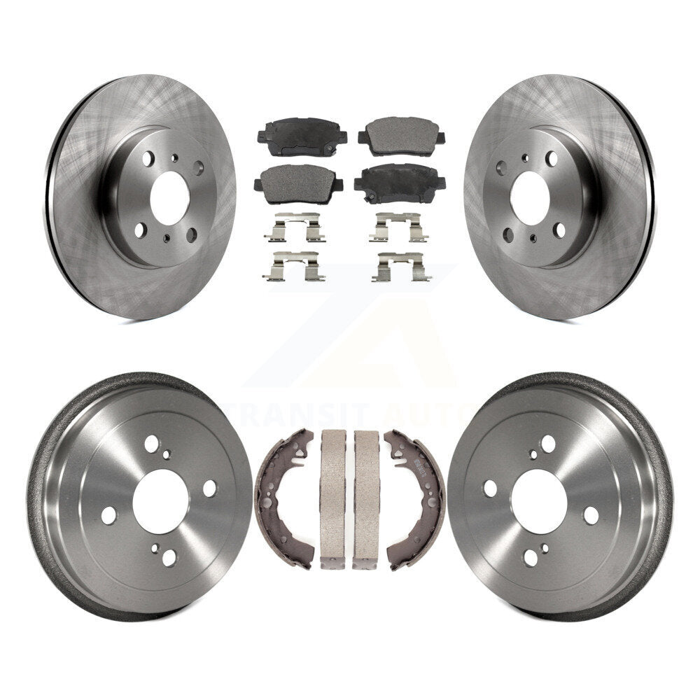 Front Rear Disc Brake Rotors Ceramic Pads And Drum Kit For 2001-2005 Toyota Echo