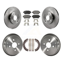 Charger l&#39;image dans la galerie, Front Rear Disc Brake Rotors Ceramic Pads And Drum Kit For 2001-2005 Toyota Echo