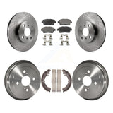 Front Rear Disc Brake Rotors Ceramic Pads And Drum Kit For 2001-2005 Toyota Echo