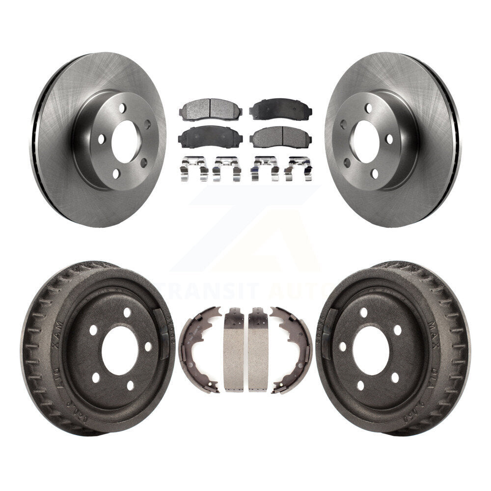 Front Rear Disc Brake Rotor Ceramic Pad & Drum Kit For 2004-2009 Ford Ranger 4WD